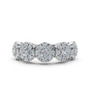 14K White Gold 0.98 CTW Round Brilliant Lab-Grown Diamond 5-Cluster Anniversary Band Ring