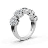 14K White Gold 0.98 CTW Round Brilliant Lab-Grown Diamond 5-Cluster Anniversary Band Ring
