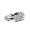 14K White Gold 0.98 CTW Round Brilliant Lab-Grown Diamond 5-Cluster Anniversary Band Ring