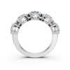 14K White Gold 0.98 CTW Round Brilliant Lab-Grown Diamond 5-Cluster Anniversary Band Ring