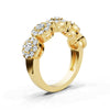14K Yellow Gold 0.98 CTW Round Brilliant Lab-Grown Diamond 5-Cluster Anniversary Band Ring