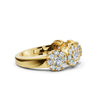 14K Yellow Gold 0.98 CTW Round Brilliant Lab-Grown Diamond 5-Cluster Anniversary Band Ring