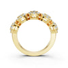 14K Yellow Gold 0.98 CTW Round Brilliant Lab-Grown Diamond 5-Cluster Anniversary Band Ring