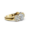 14K Yellow & White Gold 0.98 CTW Round Brilliant Lab-Grown Diamond 5-Cluster Anniversary Band Ring