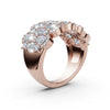 2.84 CTW Multi-Row Oval and Round Diamond Mosaic Statement Band in 14K Rose Gold Ring