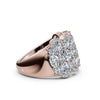 2.84 CTW Multi-Row Oval and Round Diamond Mosaic Statement Band in 14K Rose Gold Ring