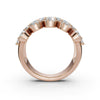 2.84 CTW Multi-Row Oval and Round Diamond Mosaic Statement Band in 14K Rose Gold Ring