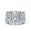 2.84 CTW Multi-Row Oval and Round Diamond Mosaic Statement Band in Platinum Ring