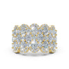 2.84 CTW Multi-Row Oval and Round Diamond Mosaic Statement Band in 18K Yellow Gold Ring