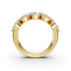 2.84 CTW Multi-Row Oval and Round Diamond Mosaic Statement Band in 18K Yellow Gold Ring