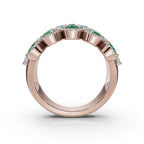 2.84 CTW Fancy Vivid Green and White Diamond Mosaic Cocktail Band in 14K Rose Gold Ring