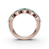 2.84 CTW Fancy Vivid Green and White Diamond Mosaic Cocktail Band in 14K Rose Gold Ring