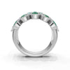 2.84 CTW Fancy Vivid Green and White Diamond Mosaic Cocktail Band in 14K White Gold Ring