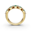 2.84 CTW Fancy Vivid Green and White Diamond Scalloped Lattice Band in 18K Yellow Gold Ring