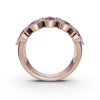 2.84 CTW Fancy Vivid Red and White Diamond Mosaic Cocktail Band in 14K Rose Gold Ring