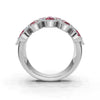 2.84 CTW Fancy Vivid Red and White Diamond Mosaic Cocktail Band in Platinum Ring