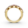 2.84 CTW Fancy Vivid Red and White Diamond Mosaic Cocktail Band in 18K Yellow Gold Ring