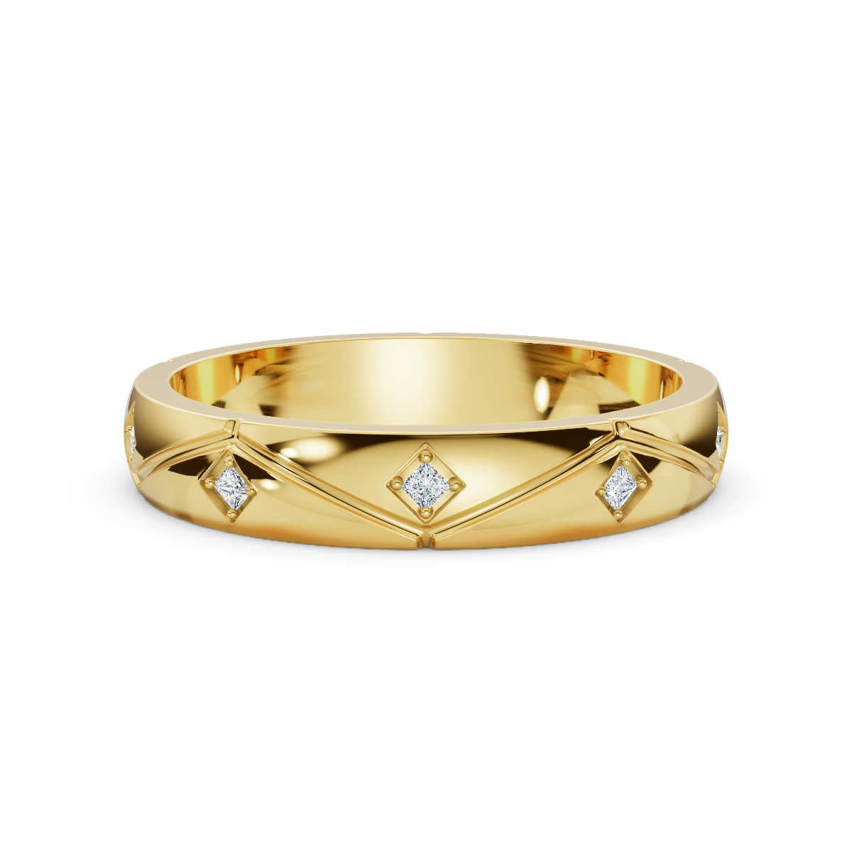 18K Yellow Gold Wedding Lab Grown Diamond Ring (1/10 ct. tw)