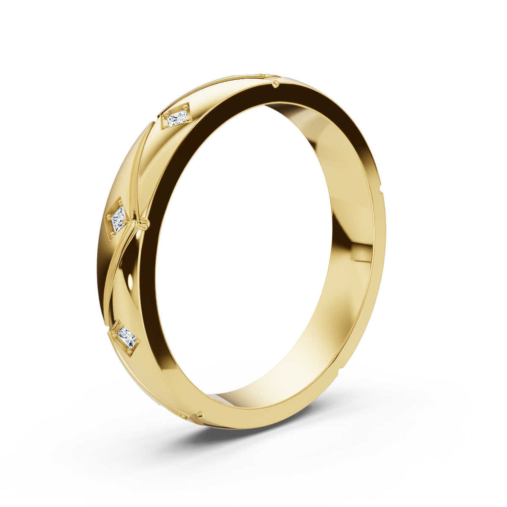 18K Yellow Gold Wedding Lab Grown Diamond Ring (1/10 ct. tw)
