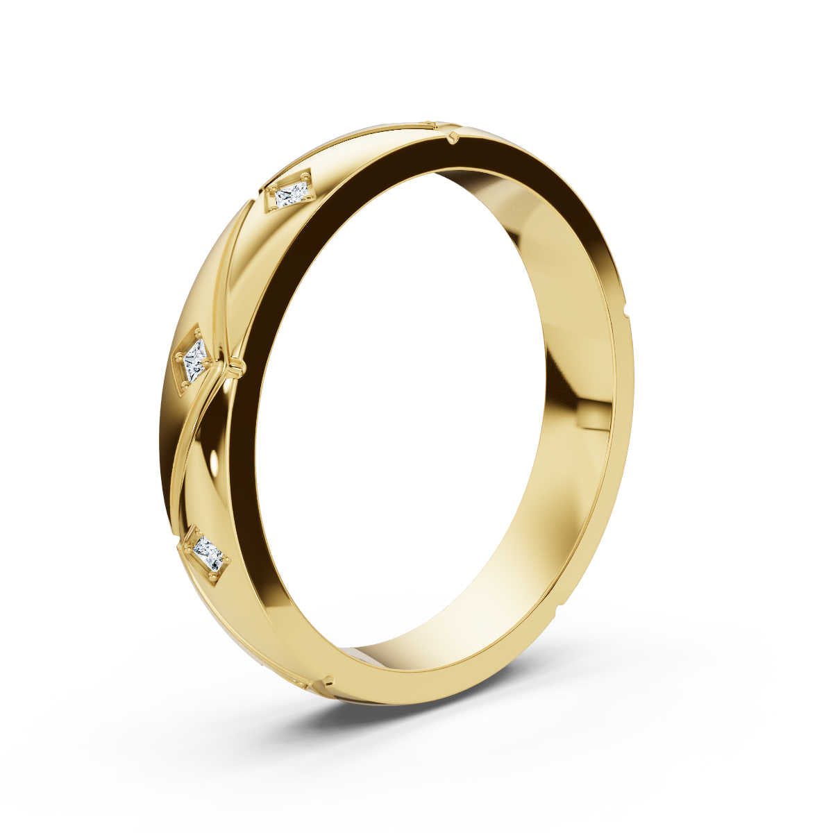 18K Yellow Gold Wedding Lab Grown Diamond Ring (1/10 ct. tw)