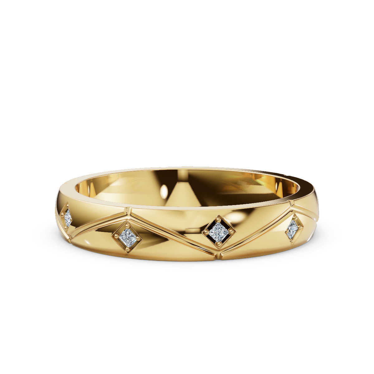 18K Yellow Gold Wedding Lab Grown Diamond Ring (1/10 ct. tw)
