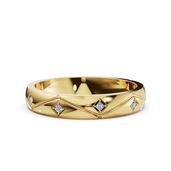 18K Yellow Gold Wedding Lab Grown Diamond Ring (1/10 ct. tw)