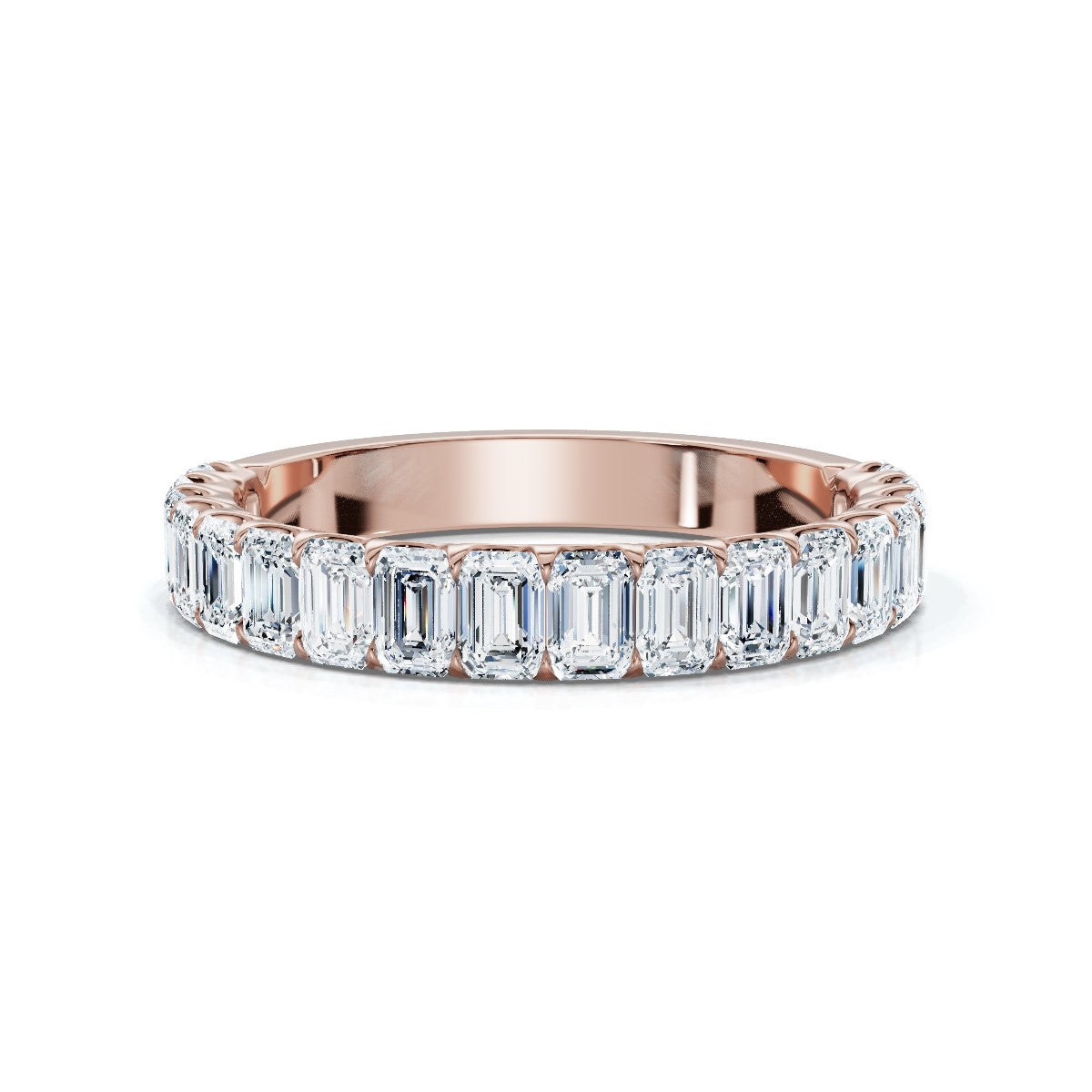 The Heritage Step: 1.62 CTW Emerald-Cut Diamond Eternity Ring 14K-18K Gold/Platinum
