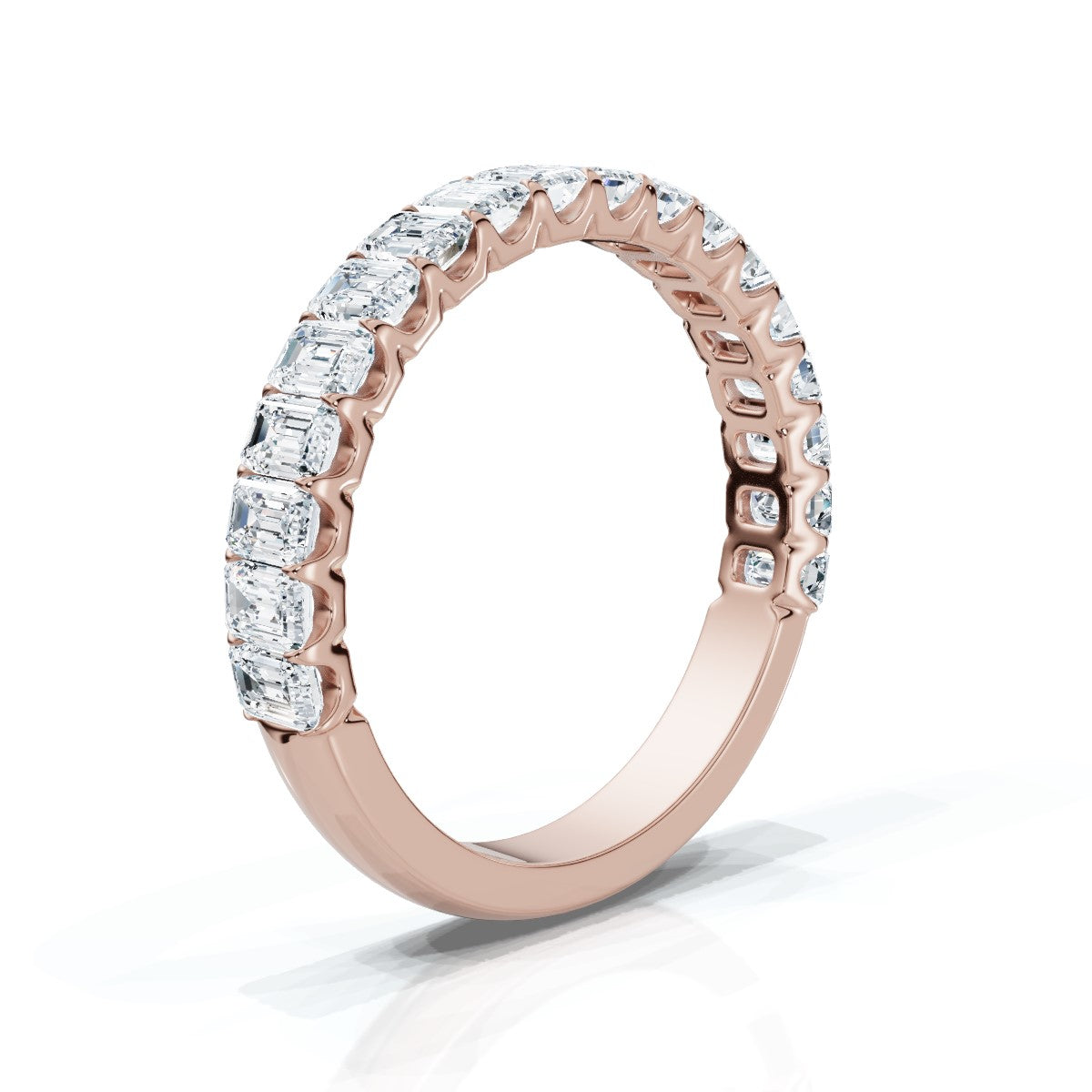 The Heritage Step: 1.62 CTW Emerald-Cut Diamond Eternity Ring 14K-18K Gold/Platinum
