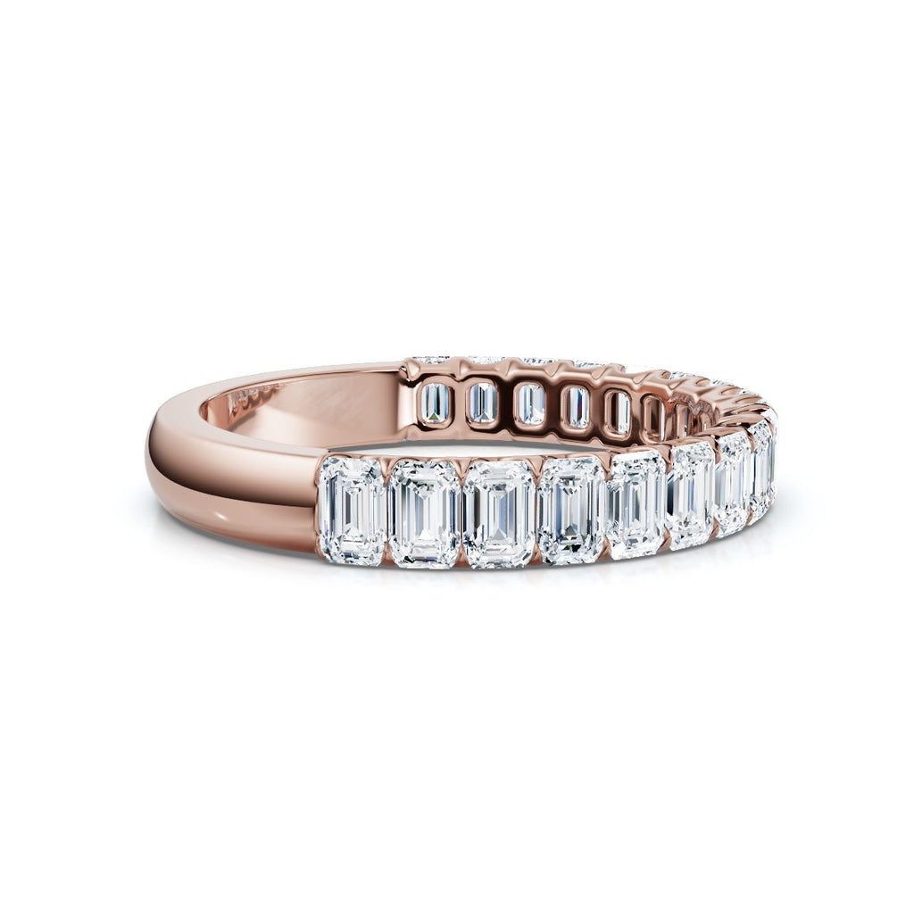 The Heritage Step: 1.62 CTW Emerald-Cut Diamond Eternity Ring 14K-18K Gold/Platinum