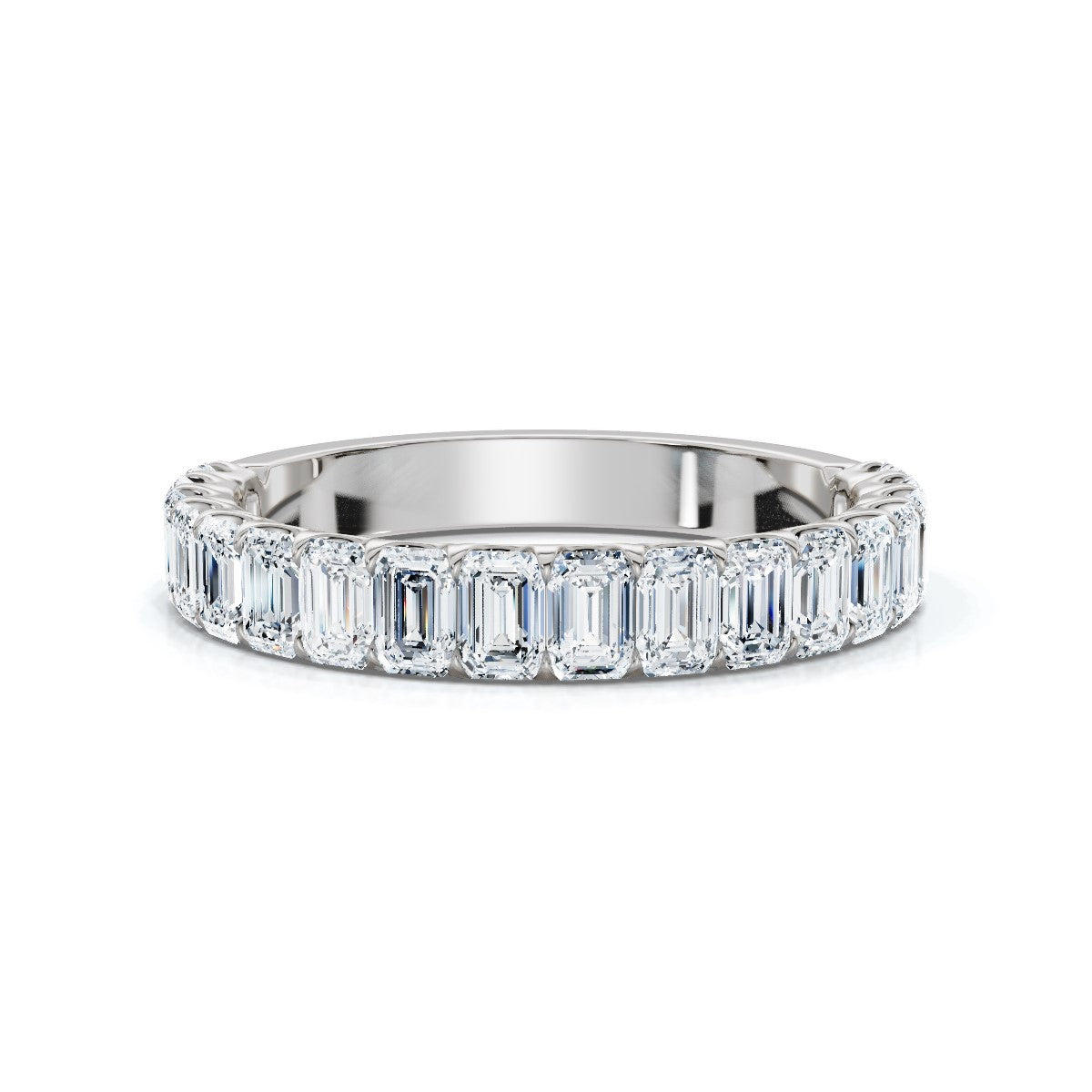 The Heritage Step: 1.62 CTW Emerald-Cut Diamond Eternity Ring 14K-18K Gold/Platinum