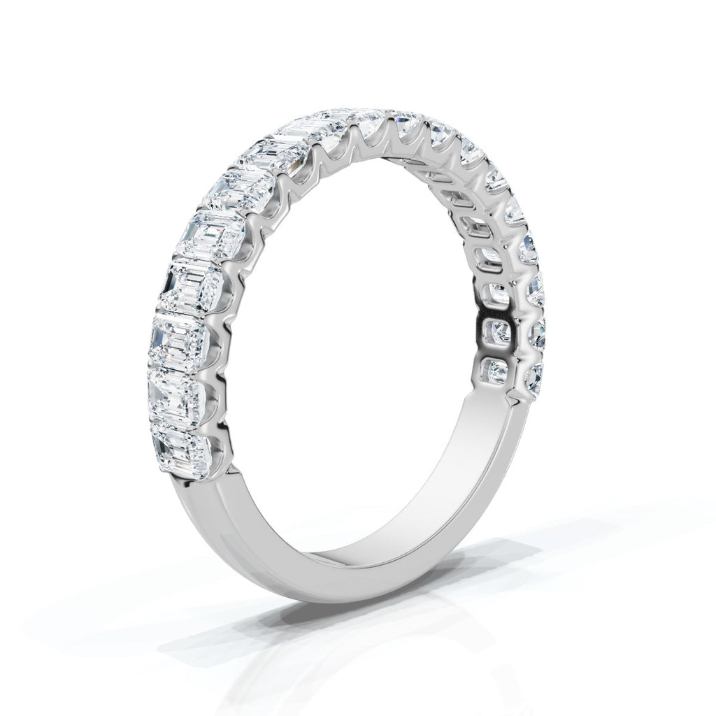 The Heritage Step: 1.62 CTW Emerald-Cut Diamond Eternity Ring 14K-18K Gold/Platinum