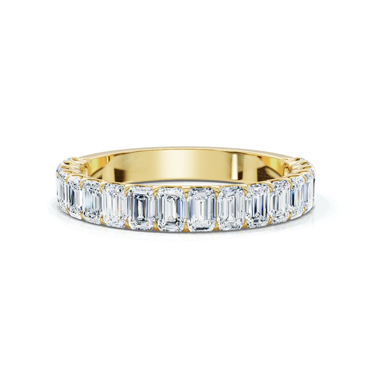 The Heritage Step: 1.62 CTW Emerald-Cut Diamond Eternity Ring 14K-18K Gold/Platinum