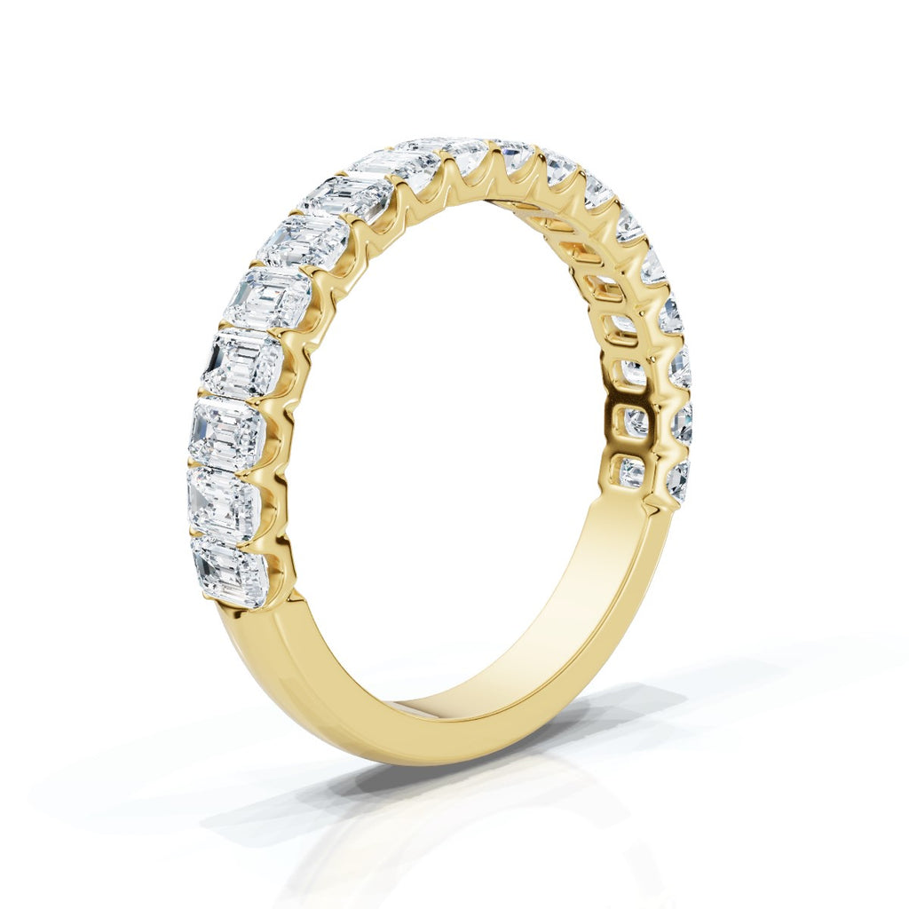 The Heritage Step: 1.62 CTW Emerald-Cut Diamond Eternity Ring 14K-18K Gold/Platinum