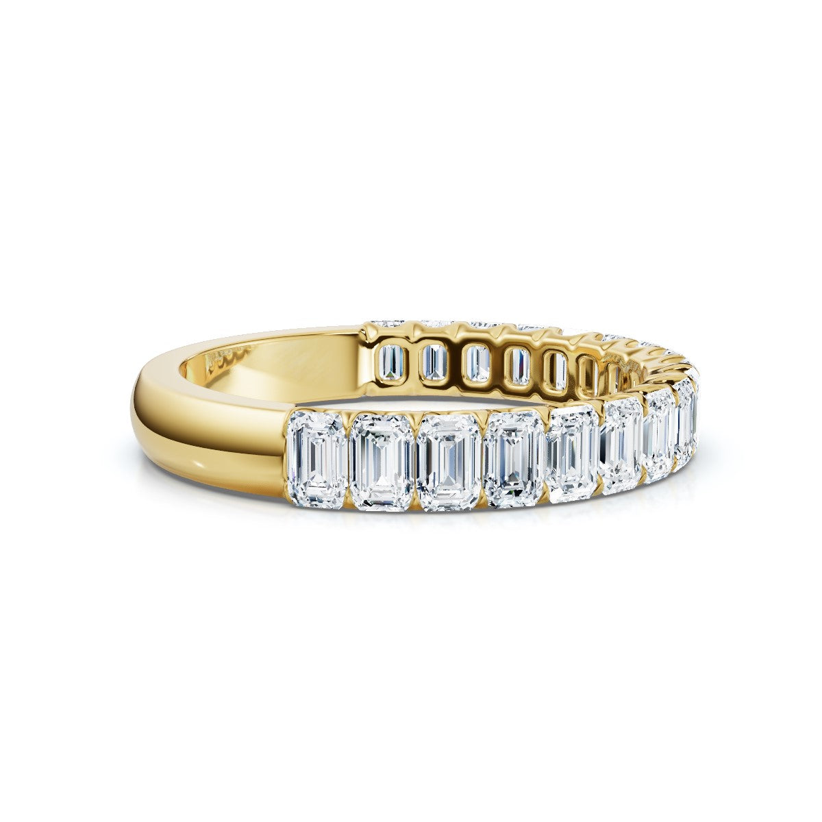 The Heritage Step: 1.62 CTW Emerald-Cut Diamond Eternity Ring 14K-18K Gold/Platinum