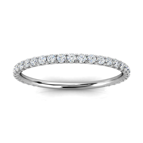 Eternal Sparkle 1.2mm Micro-Pavé Diamond Full Eternity Wedding Band in 14K White Gold Ring