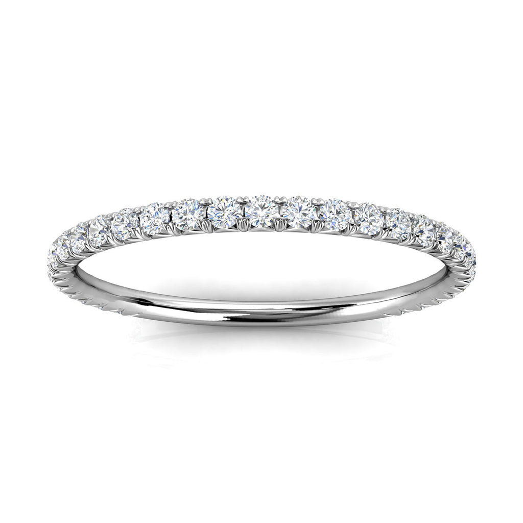 Eternal Sparkle 1.2mm Micro-Pavé Diamond Full Eternity Wedding Band in 14K White Gold Ring