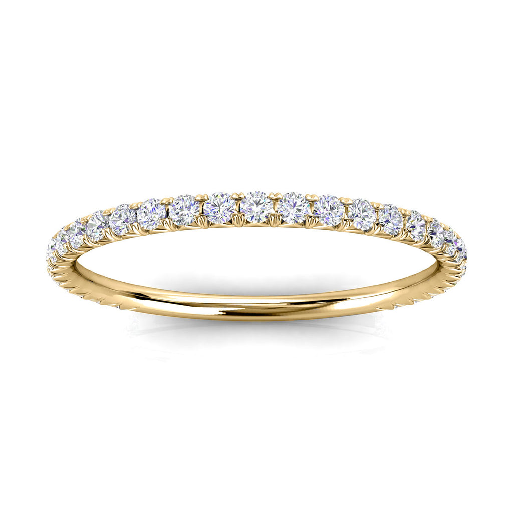 Eternal Sparkle 1.2mm Micro-Pavé Diamond Full Eternity Wedding Band in 14K Yellow Gold Ring