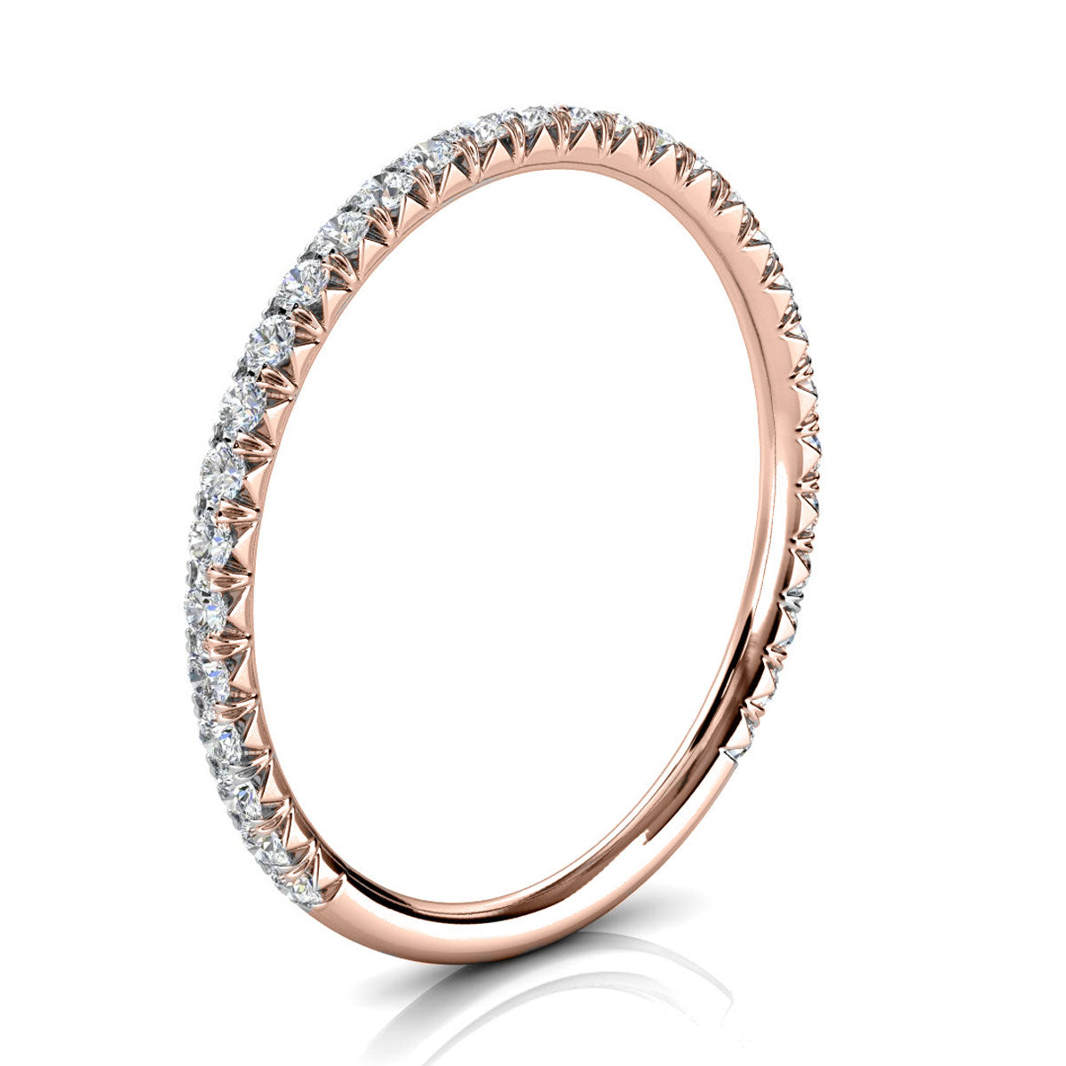 1.2mm Micro-Pavé Diamond Full Eternity Wedding Band in 14K Rose Gold rING