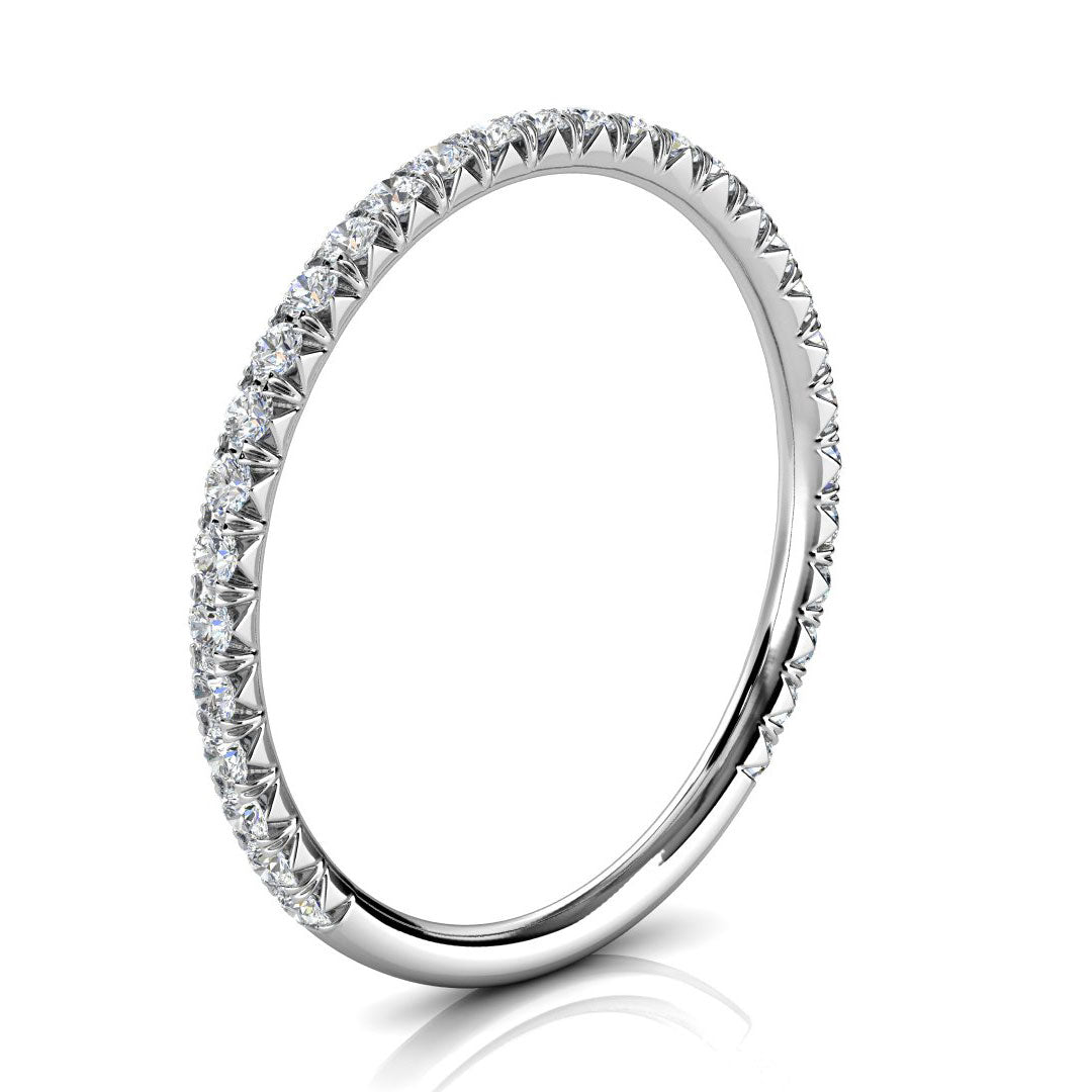 Eternal Sparkle 1.2mm Micro-Pavé Diamond Full Eternity Wedding Band in 14K White Gold Ring