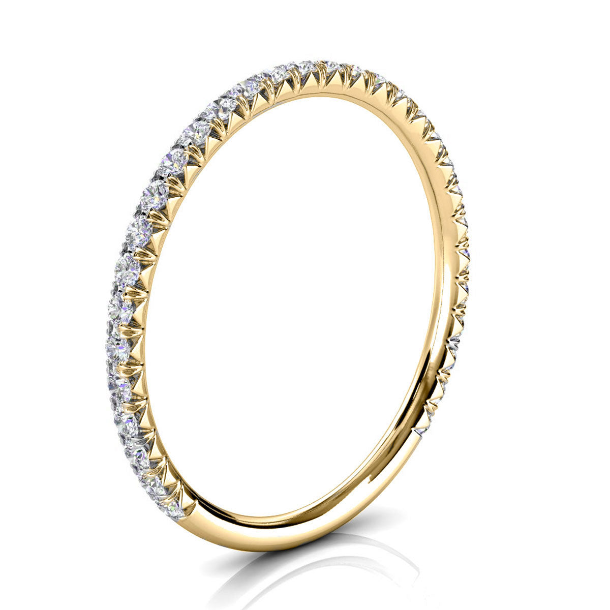 Eternal Sparkle 1.2mm Micro-Pavé Diamond Full Eternity Wedding Band in 14K Yellow Gold Ring