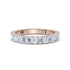 0.96-10 CTW Emerald Cut Lab Grown Diamond Shared Prong Eternity Band in 18K Rose Gold