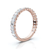 0.96-10 CTW Emerald Cut Lab Grown Diamond Shared Prong Eternity Band in 18K Rose Gold