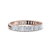 0.96-10 CTW Emerald Cut Lab Grown Diamond Shared Prong Eternity Band in 18K Rose Gold
