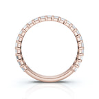 0.96-10 CTW Emerald Cut Lab Grown Diamond Shared Prong Eternity Band in 18K Rose Gold