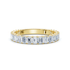 0.96-10 CTW Emerald Cut Lab Grown Diamond Shared Prong Eternity Band in 18K Yellow Gold