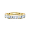 0.96-10 CTW Emerald Cut Lab Grown Diamond Shared Prong Eternity Band in 14K Yellow Gold