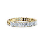 0.96-10 CTW Emerald Cut Lab Grown Diamond Shared Prong Eternity Band in 18K Yellow Gold