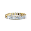 0.96-10 CTW Emerald Cut Lab Grown Diamond Shared Prong Eternity Band in 14K Yellow Gold