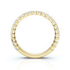 0.96-10 CTW Emerald Cut Lab Grown Diamond Shared Prong Eternity Band in 18K Yellow Gold