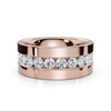 0.72 CTW Round Diamond Center Channel-Set Wedding Band in 18K Rose Gold (8mm) Ring